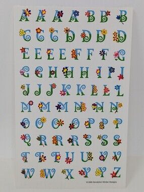 Sandylion Stickers Alphabet Floral Vintage